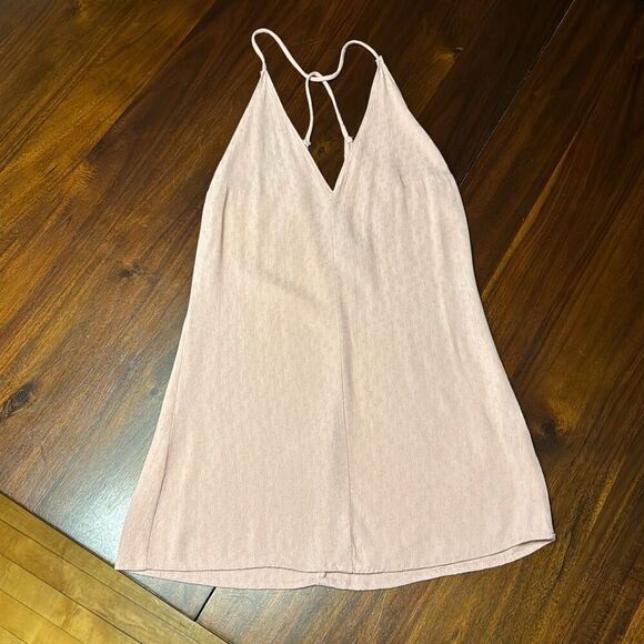 Reformation Blush Pink Cross Back Textured Tunic Tank Top Women’s One Size - Picture 6 of 7